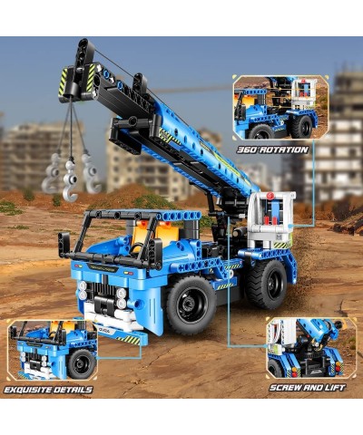 Remote Control Building Kit - 401 pcs 2-in-1 RC Crane or Truck Engineering Vehicle Building Toy for Boys 6-12 Year | Construc...