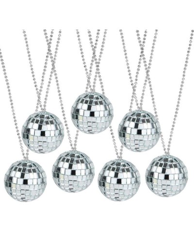 Mirror Disco Ball Necklaces Pack of 12 Disco Theme 70s Party Decorations Disco Photo Booth Props Dance Party Favors and Suppl...