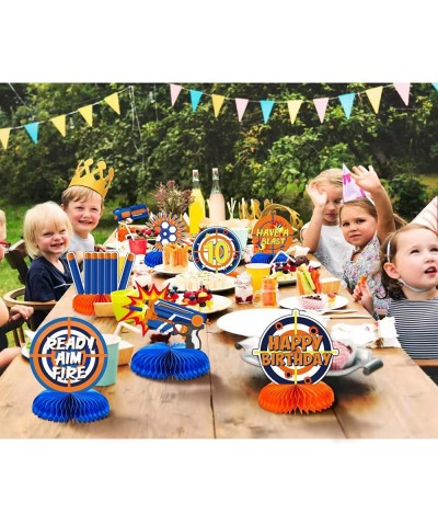 10 Pieces Dart War Party Decorations Nerf Dart War Gun Party Honeycomb Centerpieces Birthday Party Table Toppers Double RZ003...