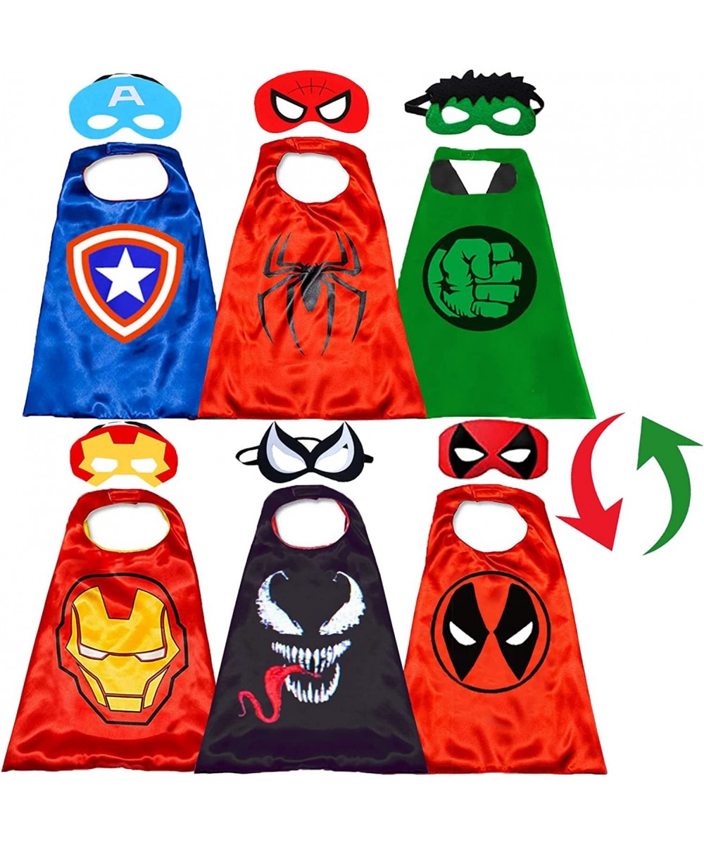 Superhero Capes and Masks for Kids Halloween Cosplay Double Side Capes Superhero Toy Kids Best Gifts $24.27 Kids' Costumes