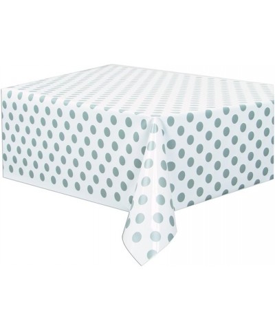 Silver Polka Dot Plastic Tablecloth 108" x 54 $12.24 Kids' Party Tablecovers