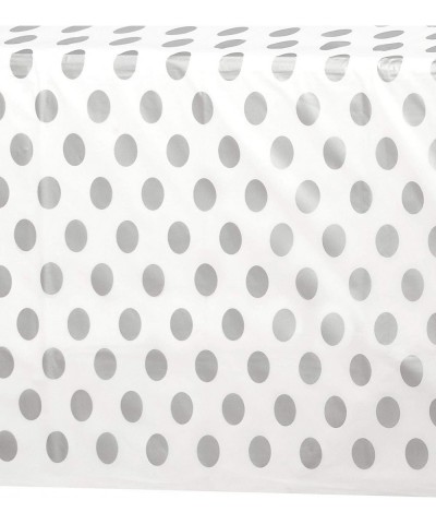 Silver Polka Dot Plastic Tablecloth 108" x 54 $12.24 Kids' Party Tablecovers