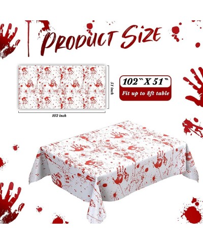 Halloween Bloody Handprints Table Cover Blood Zombie Tablecloths 102 x 51 Inch Scary Table Cover Halloween Haunted Decoration...