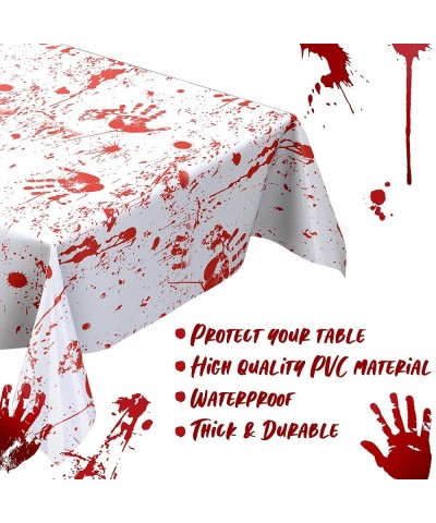 Halloween Bloody Handprints Table Cover Blood Zombie Tablecloths 102 x 51 Inch Scary Table Cover Halloween Haunted Decoration...