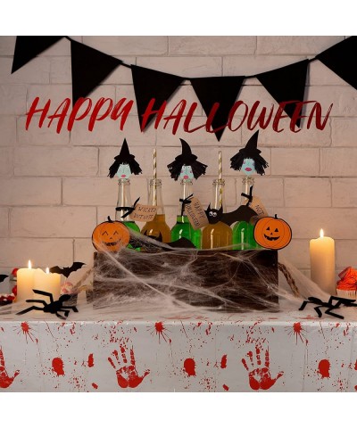 Halloween Bloody Handprints Table Cover Blood Zombie Tablecloths 102 x 51 Inch Scary Table Cover Halloween Haunted Decoration...