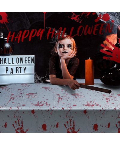 Halloween Bloody Handprints Table Cover Blood Zombie Tablecloths 102 x 51 Inch Scary Table Cover Halloween Haunted Decoration...