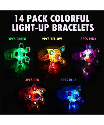 14PCS Light Up Bracelets Party Favors for Kids Glow In The Dark LED Wristband Birthday Party Favors Fun Gifts for Boys Girls ...