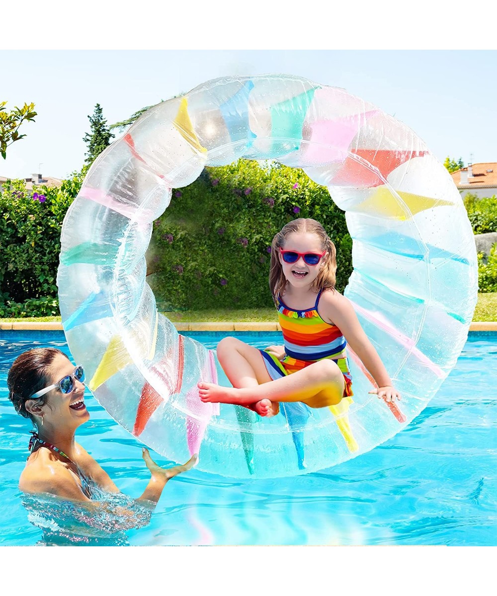 Inflatable Roller Float 40" Colorful Water Wheel Swimming Pool Rainbow Roller Toy for Kids and Adults Outdoors Recommended Ag...