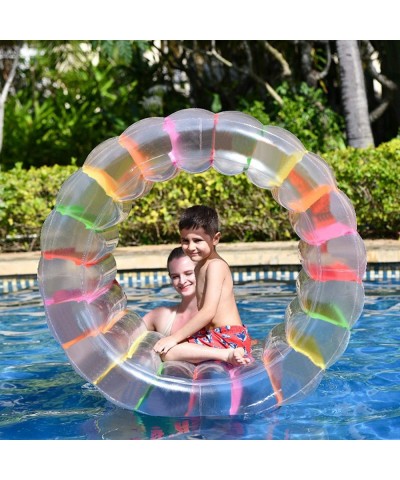 Inflatable Roller Float 40" Colorful Water Wheel Swimming Pool Rainbow Roller Toy for Kids and Adults Outdoors Recommended Ag...