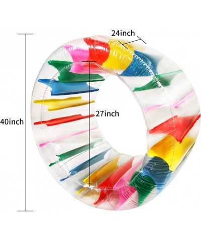 Inflatable Roller Float 40" Colorful Water Wheel Swimming Pool Rainbow Roller Toy for Kids and Adults Outdoors Recommended Ag...