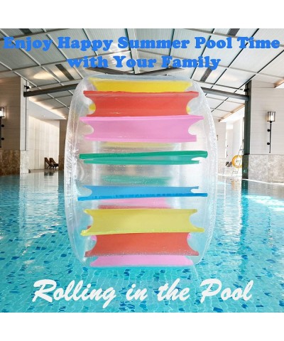 Inflatable Roller Float 40" Colorful Water Wheel Swimming Pool Rainbow Roller Toy for Kids and Adults Outdoors Recommended Ag...