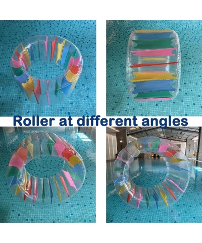 Inflatable Roller Float 40" Colorful Water Wheel Swimming Pool Rainbow Roller Toy for Kids and Adults Outdoors Recommended Ag...