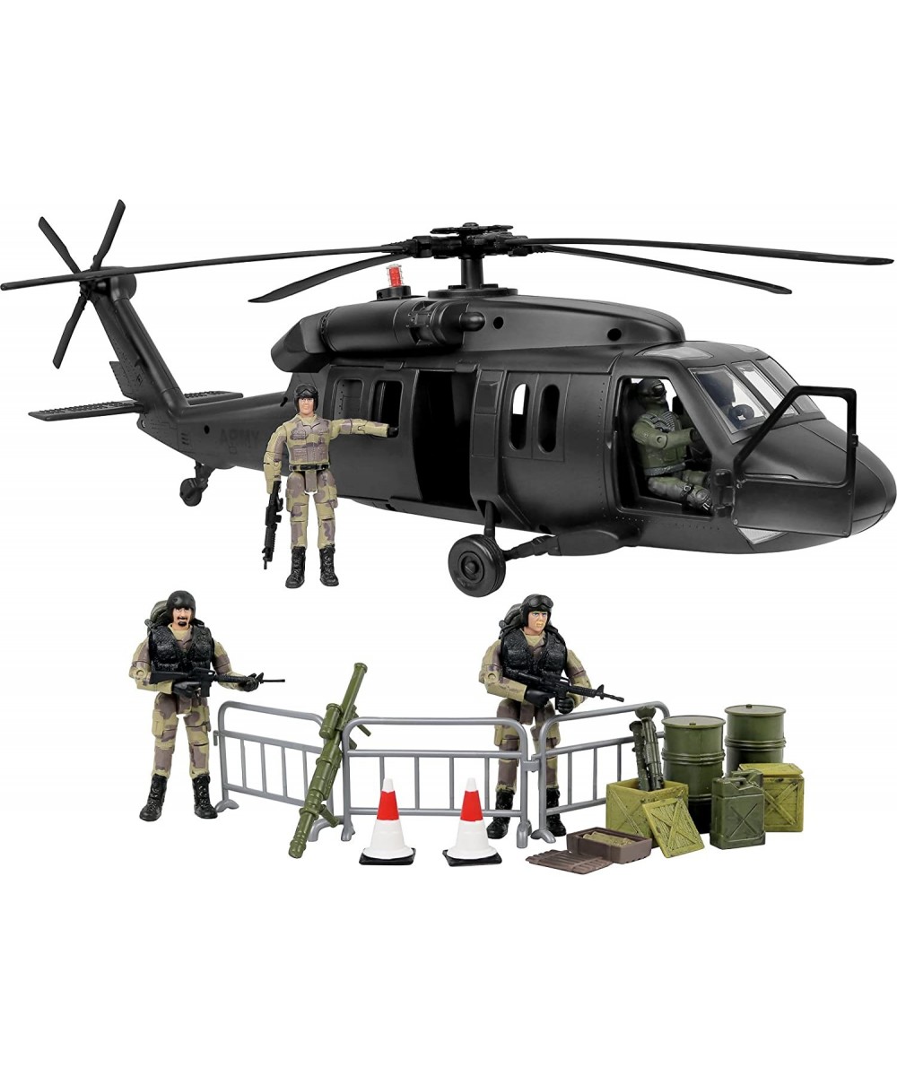 Toy Helicopter Army Helicopter Toy Black Hawk Attack Combat 30 Piece Play Set Including Military Action Figures $71.56 Play F...