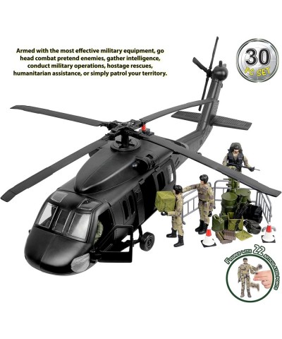 Toy Helicopter Army Helicopter Toy Black Hawk Attack Combat 30 Piece Play Set Including Military Action Figures $71.56 Play F...