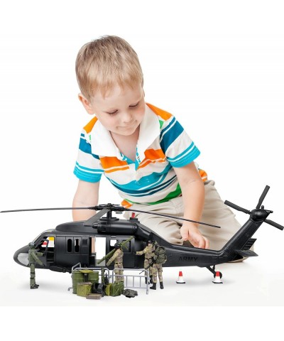 Toy Helicopter Army Helicopter Toy Black Hawk Attack Combat 30 Piece Play Set Including Military Action Figures $71.56 Play F...