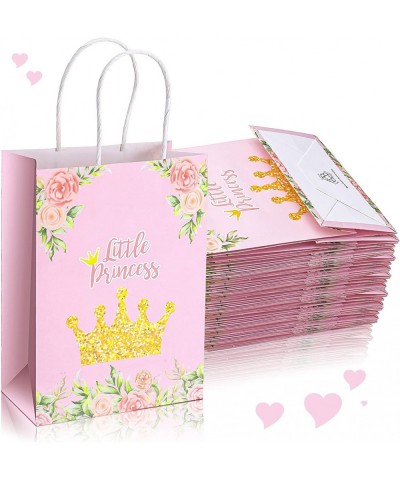 16 Pcs Pink Crown Princess Paper Party Favor Bags Christmas Gifts Little Princess Sign Birthday Party Carrier Bags Supplies f...