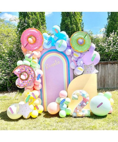 Donut Birthday Party Decorations Pastel Donut Balloon Garland Arch Kit with Green Purple Yellow Pink Blue Balloons for Baby S...