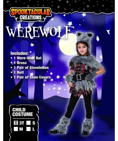 Cute Styled Kids Werewolf Costume for Small to X-Large Girl $42.29 Kids' Costumes