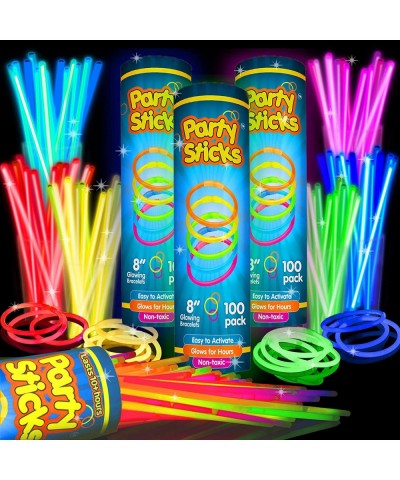 Glow Sticks Party Supplies 300pk - 8 Inch Glow in The Dark Light Up Sticks Party Favors Glow Party Decorations Neon Party Glo...