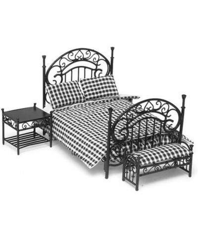 Aztec Imports Inc. Dollhouse Miniature Ornate Black Iron Bedroom Set $78.77 Dollhouse Accessories