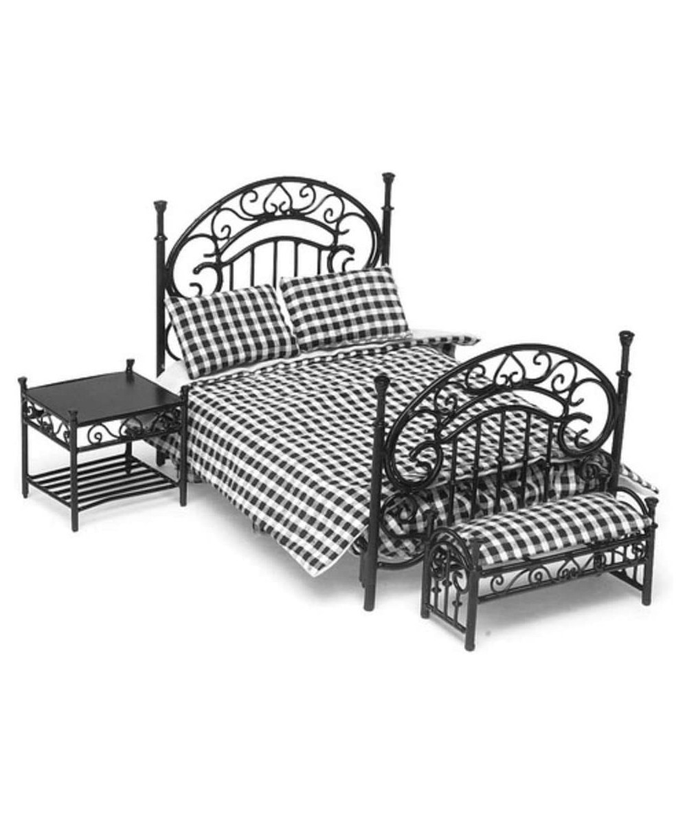 Aztec Imports Inc. Dollhouse Miniature Ornate Black Iron Bedroom Set $78.77 Dollhouse Accessories