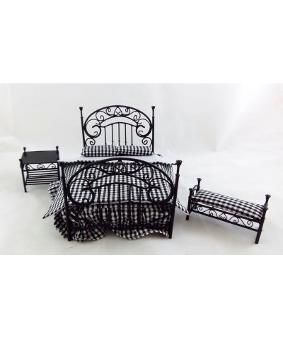 Aztec Imports Inc. Dollhouse Miniature Ornate Black Iron Bedroom Set $78.77 Dollhouse Accessories