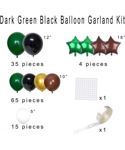 Dark Green Black Gold Balloon Garland Arch Kit 116PCS Green Black Balloons Gold Brown Balloon Football Birthday Party for Vid...