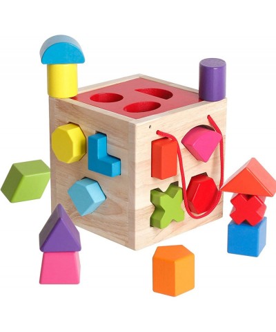 Shape Sorter Toy My First Wooden 12 Building Blocks Geometry Learning Matching Sorting Gifts Didactic Classic Toys for Toddle...