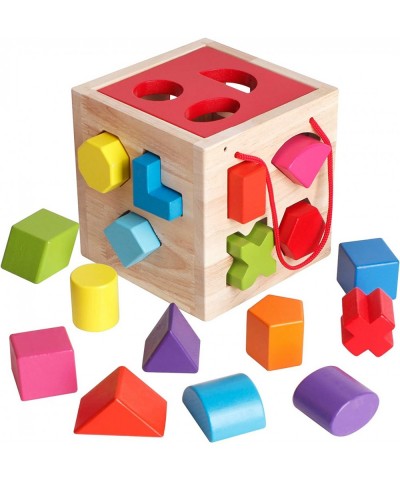 Shape Sorter Toy My First Wooden 12 Building Blocks Geometry Learning Matching Sorting Gifts Didactic Classic Toys for Toddle...