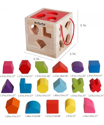 Shape Sorter Toy My First Wooden 12 Building Blocks Geometry Learning Matching Sorting Gifts Didactic Classic Toys for Toddle...