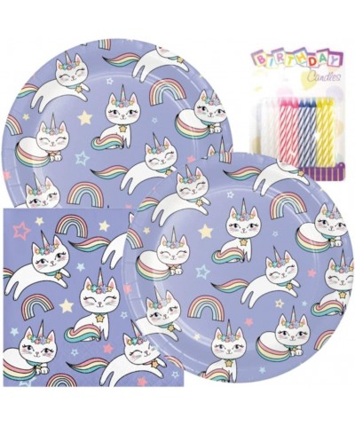 Sassy Caticorn Birthday Party Pack – Includes 7” Paper Plates & Beverage Napkins Plus 24 Birthday Candles – Serves 16 $23.29 ...