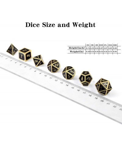 Metal Dice Set D&D 7 die Metal Polyhedral Dice Set with Gift Metal Box and Gold Number for DND Dungeons and Dragons Role Play...