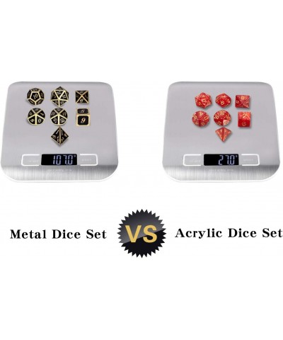 Metal Dice Set D&D 7 die Metal Polyhedral Dice Set with Gift Metal Box and Gold Number for DND Dungeons and Dragons Role Play...