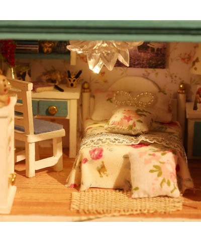 DIY Miniature and Furniture Dollhouse Kit Mini 3D Wooden Doll House Craft Model British Style with Dust Proof Cover and Music...