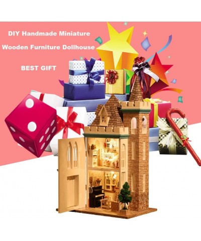 DIY Miniature and Furniture Dollhouse Kit Mini 3D Wooden Doll House Craft Model British Style with Dust Proof Cover and Music...