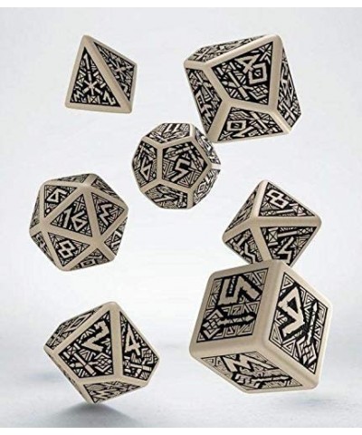 Dwarven Gray & Black RPG Ornamented Dice Set 7 Polyhedral Pieces $28.30 Game Accessories