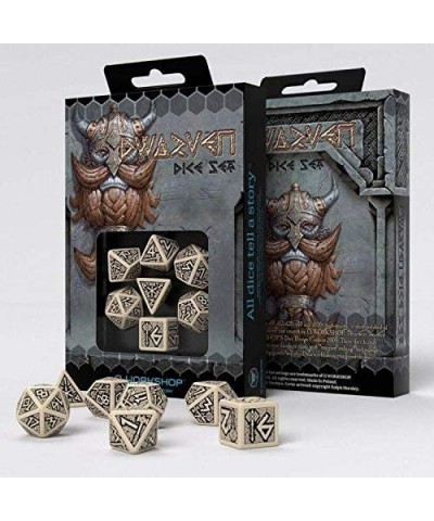 Dwarven Gray & Black RPG Ornamented Dice Set 7 Polyhedral Pieces $28.30 Game Accessories