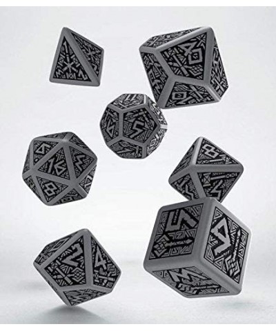 Dwarven Gray & Black RPG Ornamented Dice Set 7 Polyhedral Pieces $28.30 Game Accessories