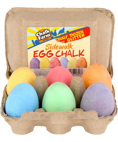 Regal Games Sidewalk Glitter Egg Chalk 6 Count Chalk Non-Toxic Washable Art Set $17.58 Kids' Drawing & Painting Supplies