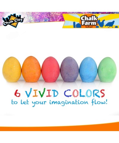 Regal Games Sidewalk Glitter Egg Chalk 6 Count Chalk Non-Toxic Washable Art Set $17.58 Kids' Drawing & Painting Supplies