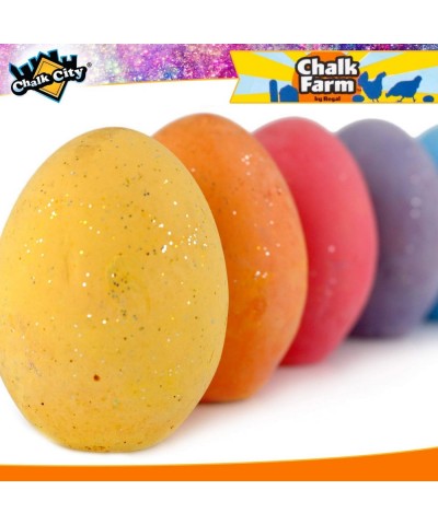 Regal Games Sidewalk Glitter Egg Chalk 6 Count Chalk Non-Toxic Washable Art Set $17.58 Kids' Drawing & Painting Supplies