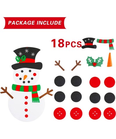 DIY Felt Christmas Tree Snowman Set - 3FT 49pcs Ornaments | Wall Hanging Felt Christma Trees for Toddler Xmas Craft Kit Detac...