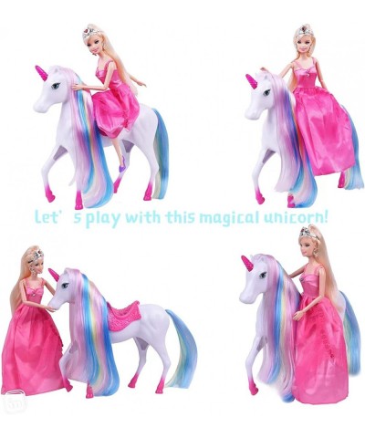 Princess Doll and Magic Light Unicorn Playset Unicorn Princess Toys Gifts for Girls Kids Aged 3 4 5 6 Present for Christmas B...