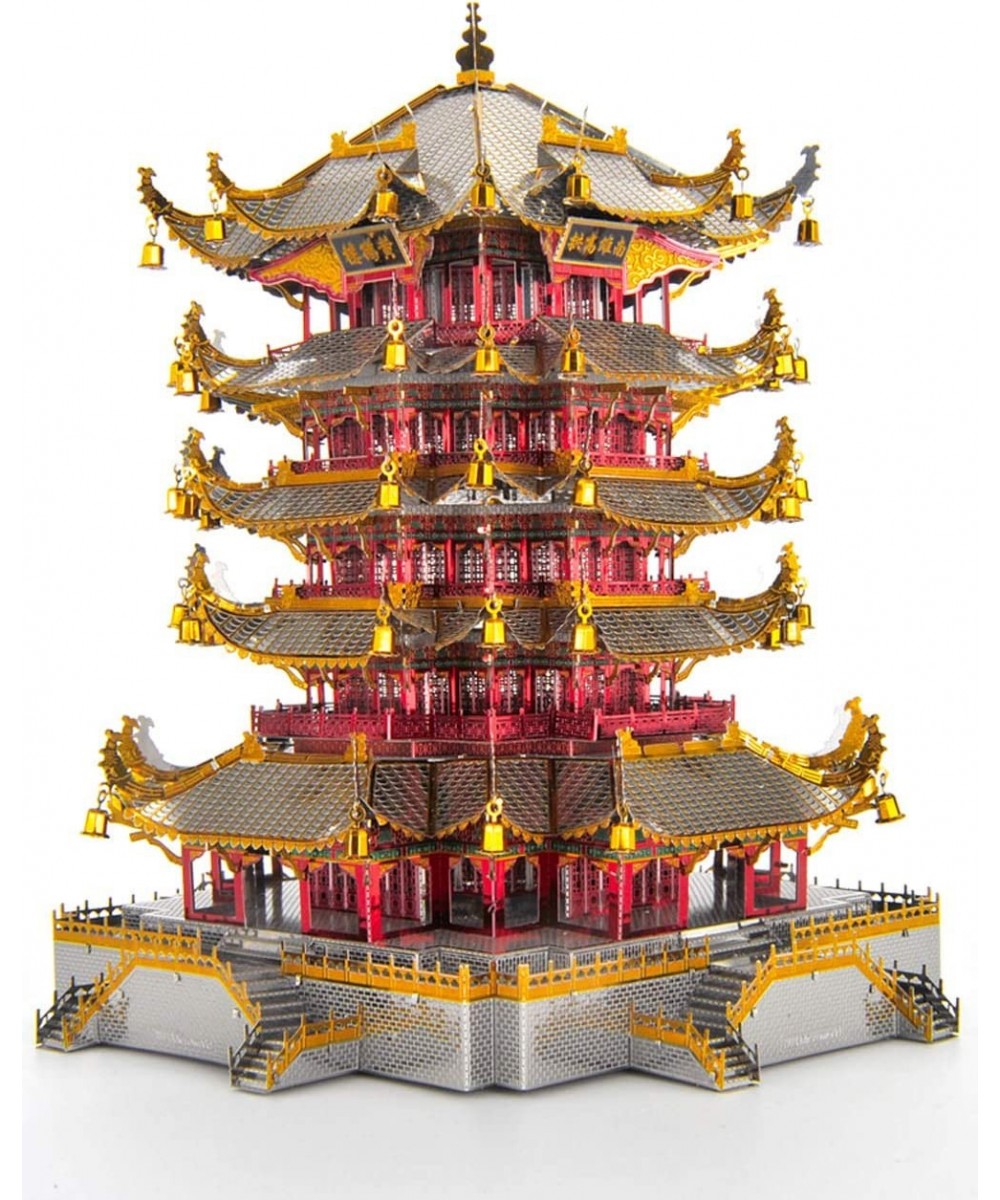 Yellow Crane Tower 3D Metal Model Kits DIY Assemble Puzzle Laser Cut Jigsaw Toy J058 $90.32 3-D Puzzles