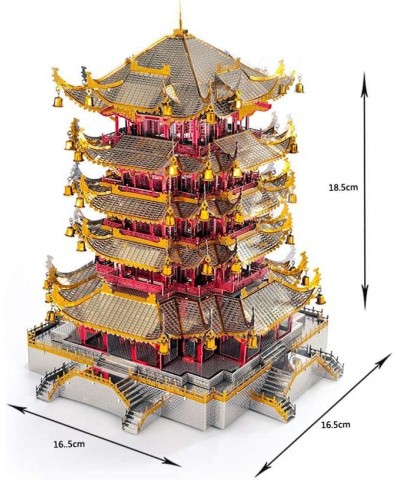 Yellow Crane Tower 3D Metal Model Kits DIY Assemble Puzzle Laser Cut Jigsaw Toy J058 $90.32 3-D Puzzles