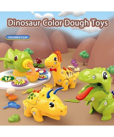 Dinosaur Color Dough Toys Playset Dough for Kids 43Pcs Dinosaur Creations Kit Contains 4 Dinosaur Toys 12 Colorful Doughs for...