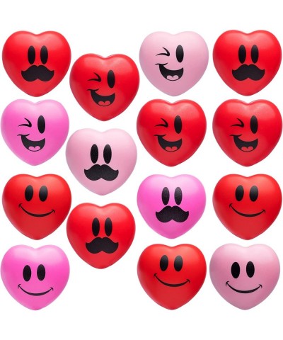 15 Pcs Heart Stress Balls Smile Face Squeeze Stress Relief Heart Shaped Stress Ball for Kids and Adults Party Favors Valentin...