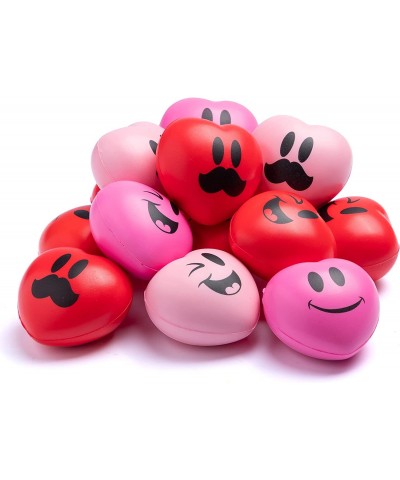 15 Pcs Heart Stress Balls Smile Face Squeeze Stress Relief Heart Shaped Stress Ball for Kids and Adults Party Favors Valentin...