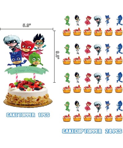 PJ Masks Birthday Party Supplies PJ Masks Theme Party Decorations Include Happy Birthday Banner Tablecloth Cake Topper Cupcak...