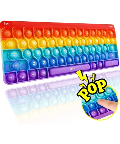 Silicone Keyboard Push Pop Fidget Sensory Toy Big Size Bubble 11"x4.3" Large New Curved Divider Typing Learning Squeeze Fidge...